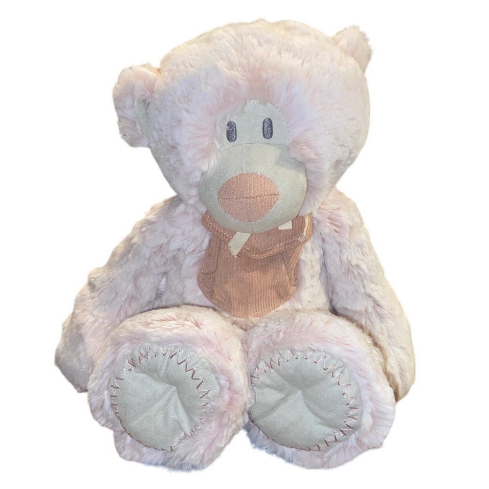 Demdaco Pocket Prayer Bear Soft Baby Pink & Tan‎ 16" Plush Stuffed Animal Soft